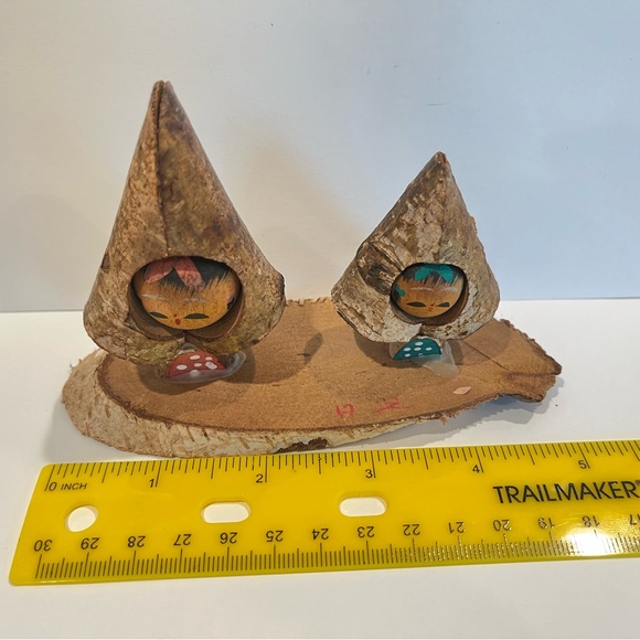 Ornament Kokeshi Pair Kamikochi Alps Japan Souvenir Local Toy Japanese Doll Old - Picture 4 of 10